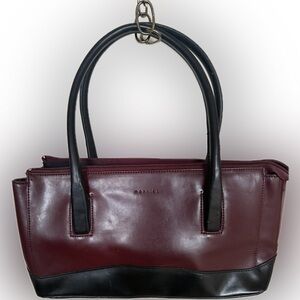 Mantles Burgundy and Black Women's Satchel Handbag